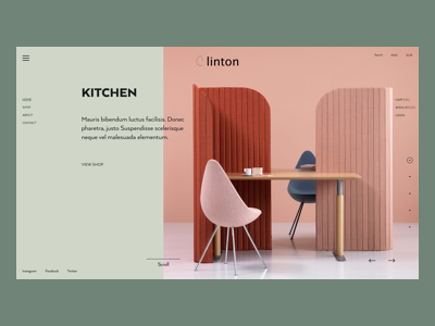 Clinton Kitchen brand case desktop interaction kitchen minimal wed design