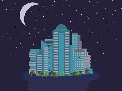 City at night branding city dark blue design flat icon illustration sleep urban design vector