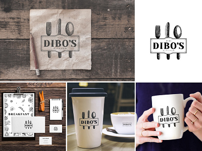 DIBO'S KITCHEN art branding branding design design drawing flat food health icon identity illustration illustrator logo logo a day package package mockup restaurant type typography vector