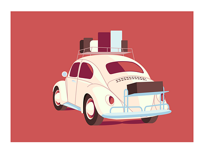 Voyage! 2dillustrator adventure illustration journey retrocar vectonator vintage voyage vw