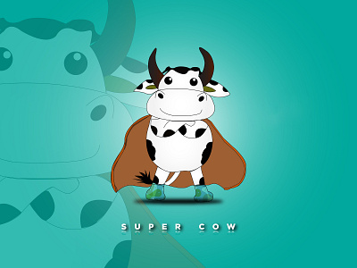 Super Cow cow flat design graphic design illustration super cow vector