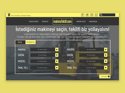 Makineteklif design flat ui web