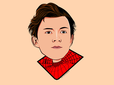 Tom Holland Spiderman avengers big header cartoon cartoons design hero illustration invinity spider spiderman tom holland typography vector