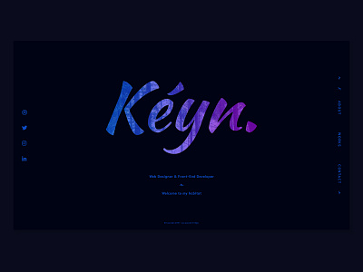 Preview of new portfolio site branding dark dark background dark site design gradients image mask landing page logo masking portfolio self branding typography ui vertical menu web web design website