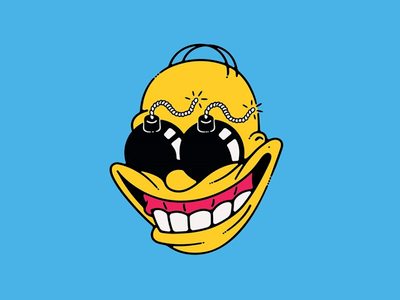Eyes Like a Bomb bomb eyeballs graphic homer homer simpson illustration teeth the simpsons