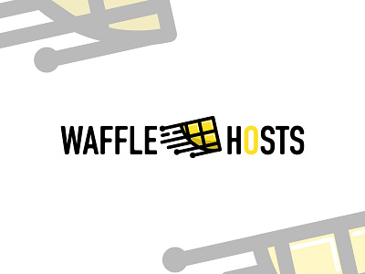 Wafflehost host hosting logo logo a day waffle yellow