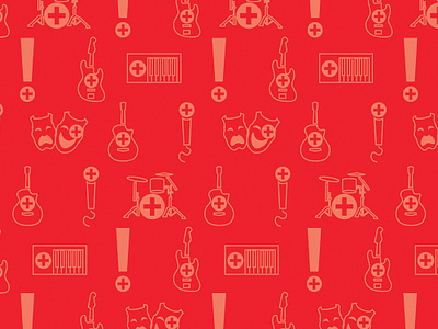 Performance Plus Music School Pattern branding design flat illustration vector