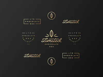 Limited Chocolate Box brand elements brand branding chocolate gold lettering limited logo