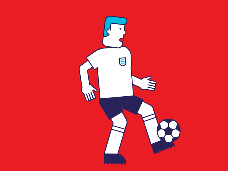 FIFA World Cup animation app character animation design england football gif graphic design illustration shapes thick lines vector world cup 2018