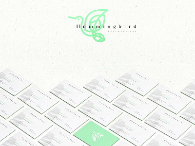 Hummingbird | Wellness Spa Brand identity art direction brand brand identity branding business card creative design eco flat design graphic design green hummingbird icon illustration logo minimal spa typography vector wellness