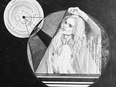 Rebel, Rebel - Inktober 2018 black and white circle design grey illustration ink model star