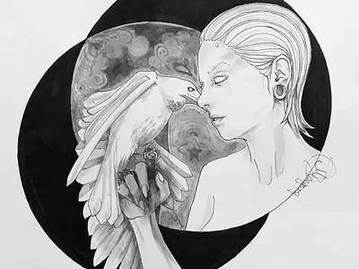 Sound and Vision - Inktober 2018 black and white circle design grey illustration ink