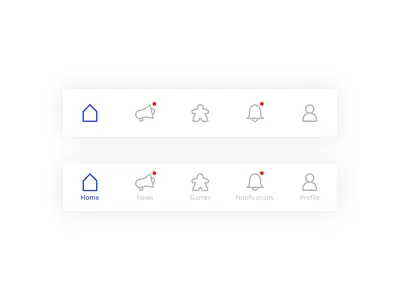 Bottom app design for zagramw.to app app bar bottom color cta design grid home icons illustrator material mobile navigation news notification phone profile ui ux webdesign