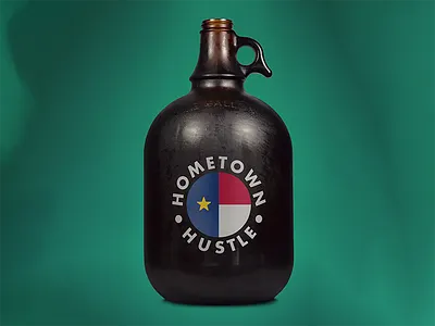 Hometown Hustle Growler hand hand lettering illustration lettering logo