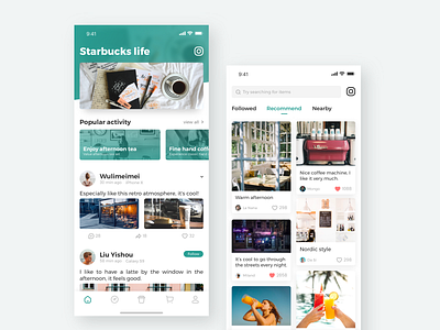 Starbucks life clean coffee color design ui ux