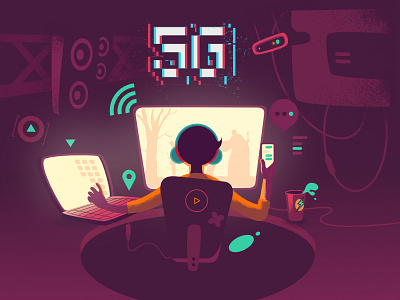 5G Concept Illustration 5g concept design illustration internet user vector