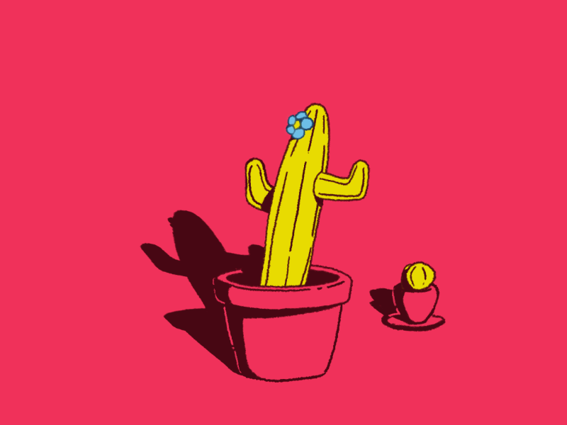 Spiky boyz 2d animation boogie cactus dance design gif loop motion plants