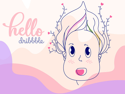 👋 Hello Dribbble! 🏀 debut drawing illustration soft colors wave