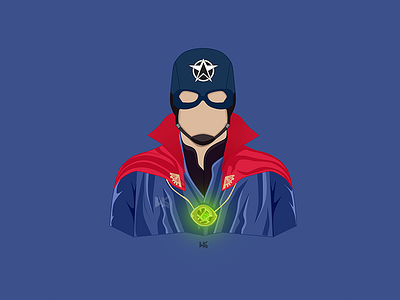 DR .America : Infinity Warps #4 captain america design dr strange fusion illustration illustration art infinitywar marvel marvelcomics minimalistic vectorart vectorartwork