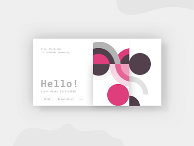 Hello, Dribbble! branding design first shot flat hello illustration type typography ui vector