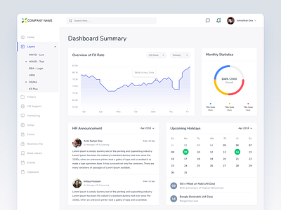 Dashboard Exploration app bank clean concept dashboard design education explore hr human resource minimal ui visual web