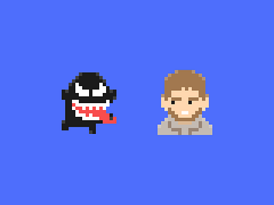 venom blue head illustration people pixel portrait venom