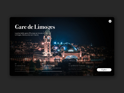 Limoges railway station app art branding city contrast landing landing page landing page. long exposure photo photo book street street art ui ui ux urban urban design visual webdesign