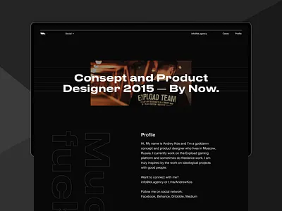 Shot #5581325 black brand brutalism clean design desktop helvetica minimal portfolio typography ui ux ux design web website