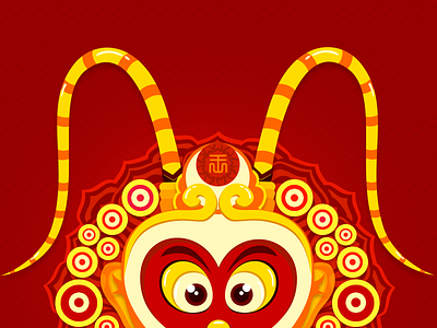 Monkey china illustration monkey