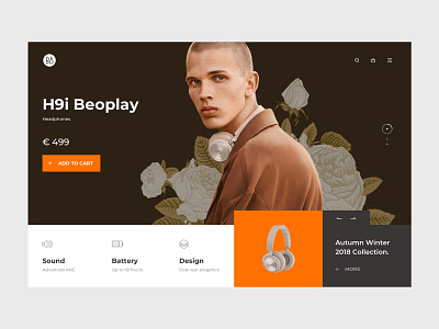 Headphones shot design fashion headphones hero slider typography ui ux