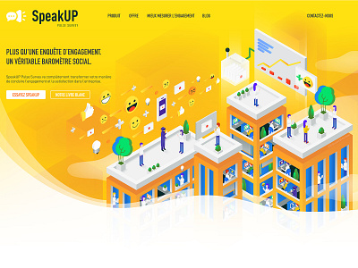 Speak Up - Pulse Survey / Home page colorfull flat illustration isometric isometric design isometric illustration ui ui design