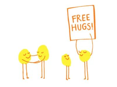 Thoughtful blobbies character character design design hugs illustration kind vector