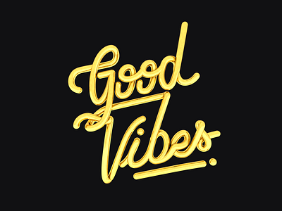 Good Vibes 3d cinema 4d design gold handlettering handmade type handmadefont lettering type typography