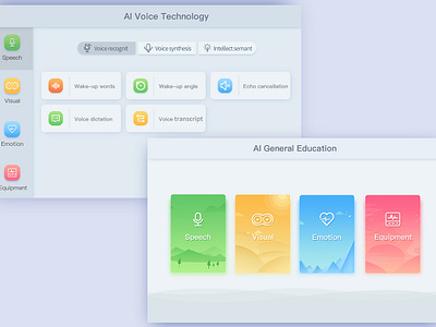 AI实训体验界面 ui 产品 人工智能 仪表盘 冷淡风 插图 简洁 视觉应用 语音识别技术 颜色
