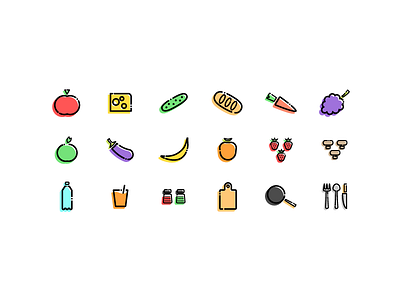 Slapdash Kitchen apple banana bread carrot cook food free freebie grape icon iconset kitchen lineart onion tomato vegetable vegetables