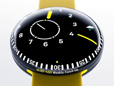 Orbit Yellow 3d blender notification smart watch yellow