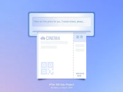 Movie ticket printing illustration ticket ui