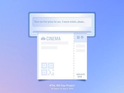 Movie ticket printing illustration ticket ui