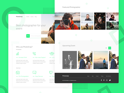 Photosnap Landing Page clean design homepage landingpage photo photographer ui website