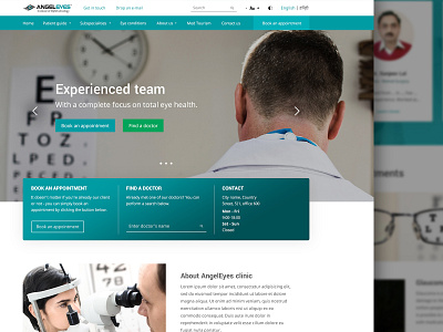 AngelEyes Institute of Ophtalmology clinic design eyes ophtalmology ui ux web