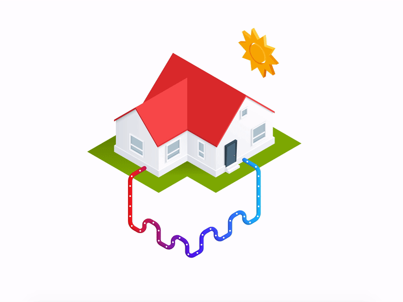 Renewable Energy animation cooling eco green heating home illustration isometric motion renewable energy summer svg ui ux vector web winter