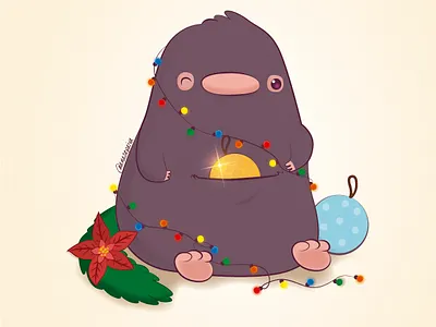 Christmas Niffler christmas fantastic beasts illustration niffler