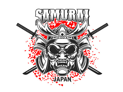 Samurai catana japan samurai t shirt design w logo warrior