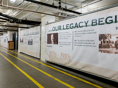 Our Legacy Begins branding branding design design environmental flat hospitality interior design mural print signage timeline type typography wall art