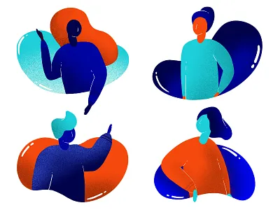 Team character character design characters flat illustration landing otaku team