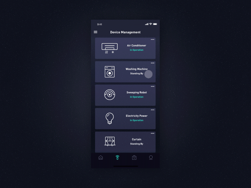 Smart Home animation app card design chart curve dark data diagram dynamics graphic design intelligent interaction design interface mobile motion design product design smart control smart home ui ux