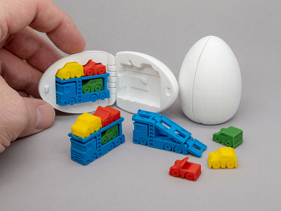 3D Printable Surprise Egg - #7 Car Carrier 3d 3d printing articulated print in place surprise egg toy