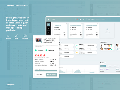 Microleasing app dashboard design leasing ui ux