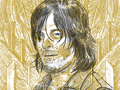 Daryl Dixon design drawing illustration photoshop portrait xray