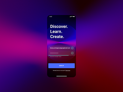 Sign Up app dailyui design interface login mobile signup ui